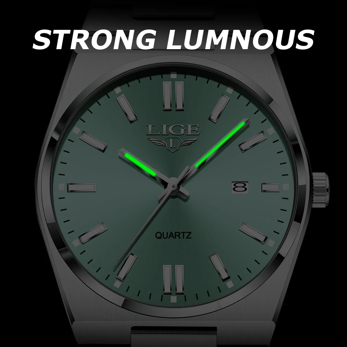 LIGE Luxury Fashion Men's Watch  30M Waterproof Luminous Date Quartz Watch Business Minimalist Watches Montre Pour Hommes Reloj