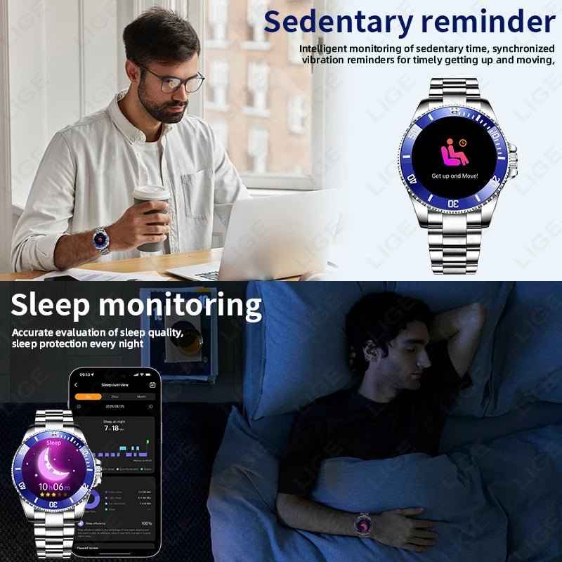 LIGE 2026 Style Luxury Smart Watch For Men Waterproof Sport Digital Business Smart Watches For Gift Smart Band Dials Answer Call