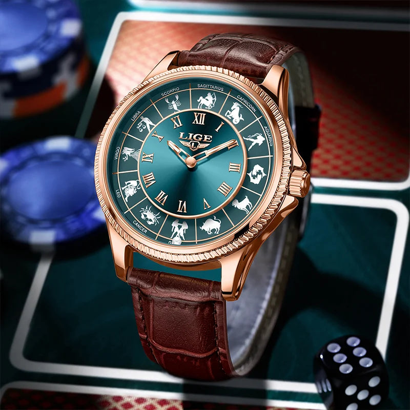 LIGE 2026 Fashion Watches For Man Luxury Creative 30M Waterproof Luminous Constellation Quartz Watch Wristwatches Reloj Hombre