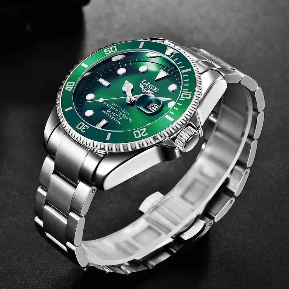 LIGE Watch For Men Top Brand Luxury Fashion Men Watch Casual Business Waterproof Chronograph Quartz Wristwatches Montre Homme