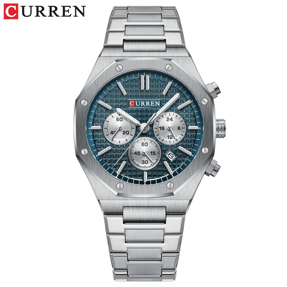 CURREN 8440 Fashion Men's Quartz Watch Multifunction Chronograph Calendar Luminous Wrsitwatch Casual Sports Watches for Man