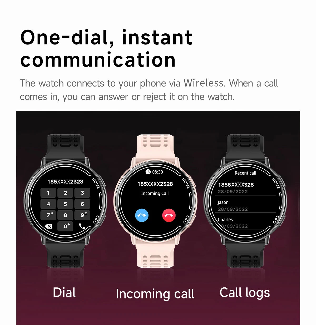 LIGE 2026 Women Sports Smart Watch New Built-in GPS Bluetooth Call 1.39'' Display Heart Rate Monitor 1ATM Waterproof SmartWatch