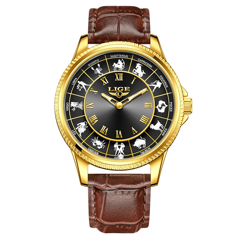 LIGE 2026 Fashion Watches For Man Luxury Creative 30M Waterproof Luminous Constellation Quartz Watch Wristwatches Reloj Hombre