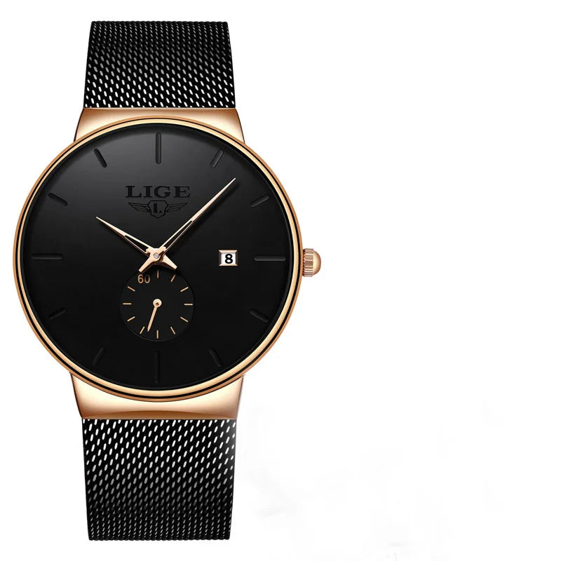 LIGE mens wristwatch simple luxury fashion clock quartz men sports watches Waterproof Watches Gift For Men Relogio Masculino+BOX