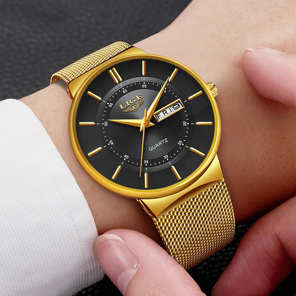 LIGE 2026 Women's Watch Elegant Weekly Calendar Quartz Waterproof Watch for Women Luxury Women Watches Fashion Reloj de Mujer