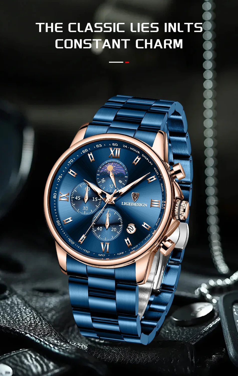 LIGE Band Luxury Watch for Man Quartz Sports Men Watch Waterproof Luminous Stainless Steel Chronograph Men's Watches Clock Reloj