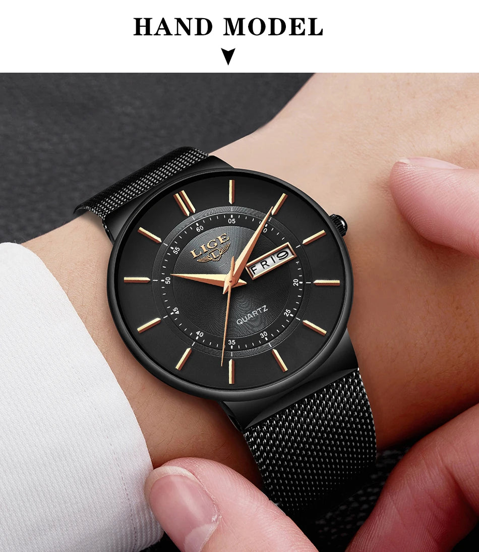 LIGE 2026 Women's Watch Elegant Weekly Calendar Quartz Waterproof Watch for Women Luxury Women Watches Fashion Reloj de Mujer