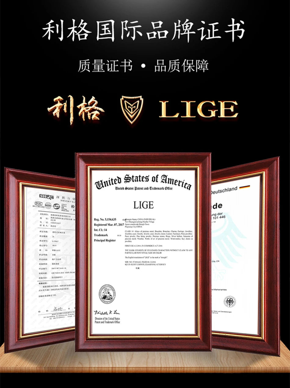 LIGE Mens Watches Top Brand Luxury Military Quartz Watch for Men Fashion Leather Waterproof Sports Chronograph Montre Homme+BOX