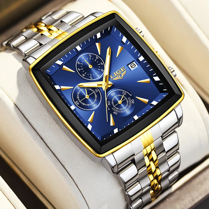 LIGE 2026 Top Brand Luxury Watches For Men Fashion Casual Quartz Wristwatches Waterproof Luminous Steel Mens Watch Couple Reloj