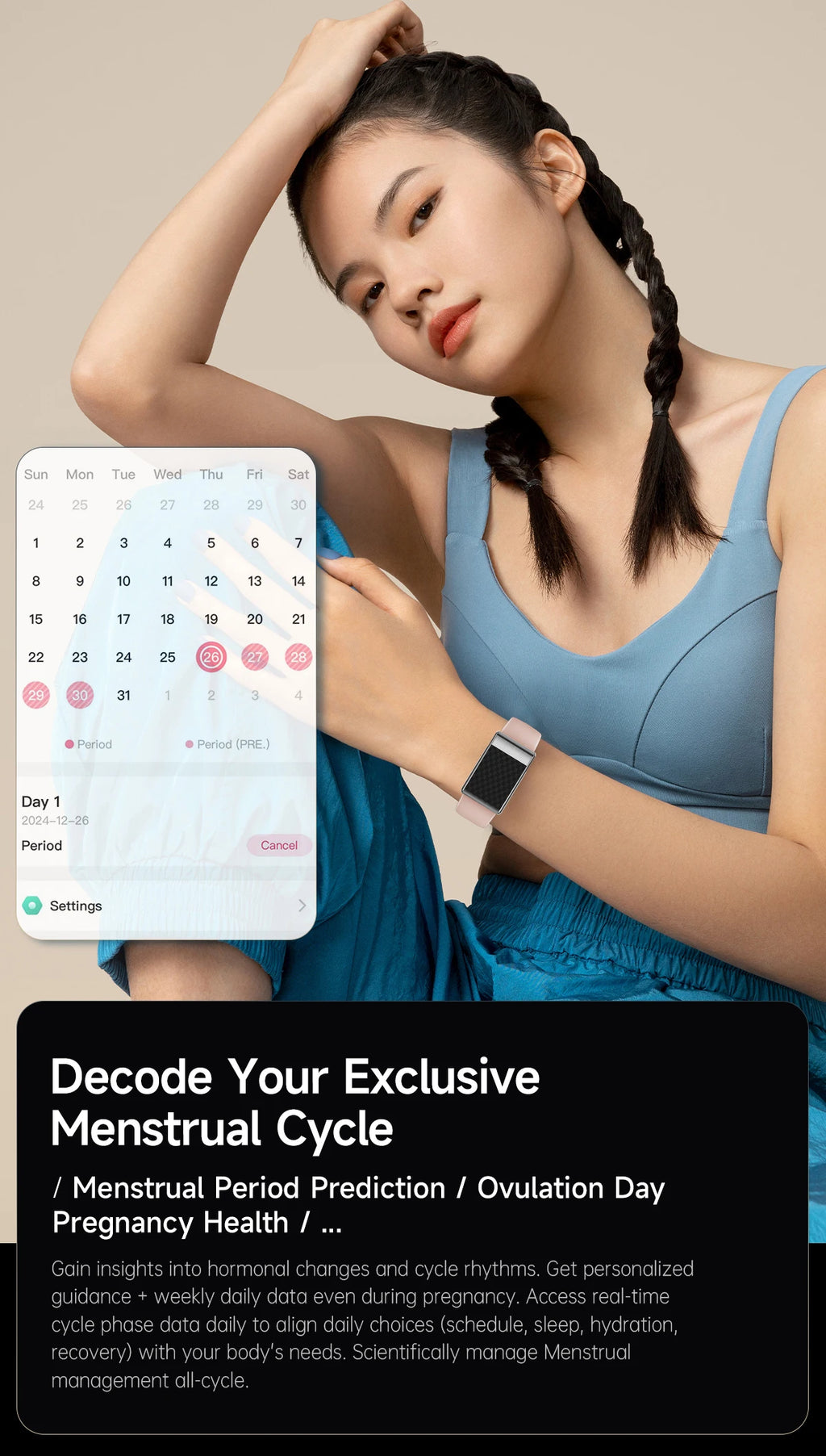 LIGE ECG Smart Watch for Men  Women Sports Fitness Temperature Health Monitoring Waterproof Wristbands No Screen Smart Bracelet