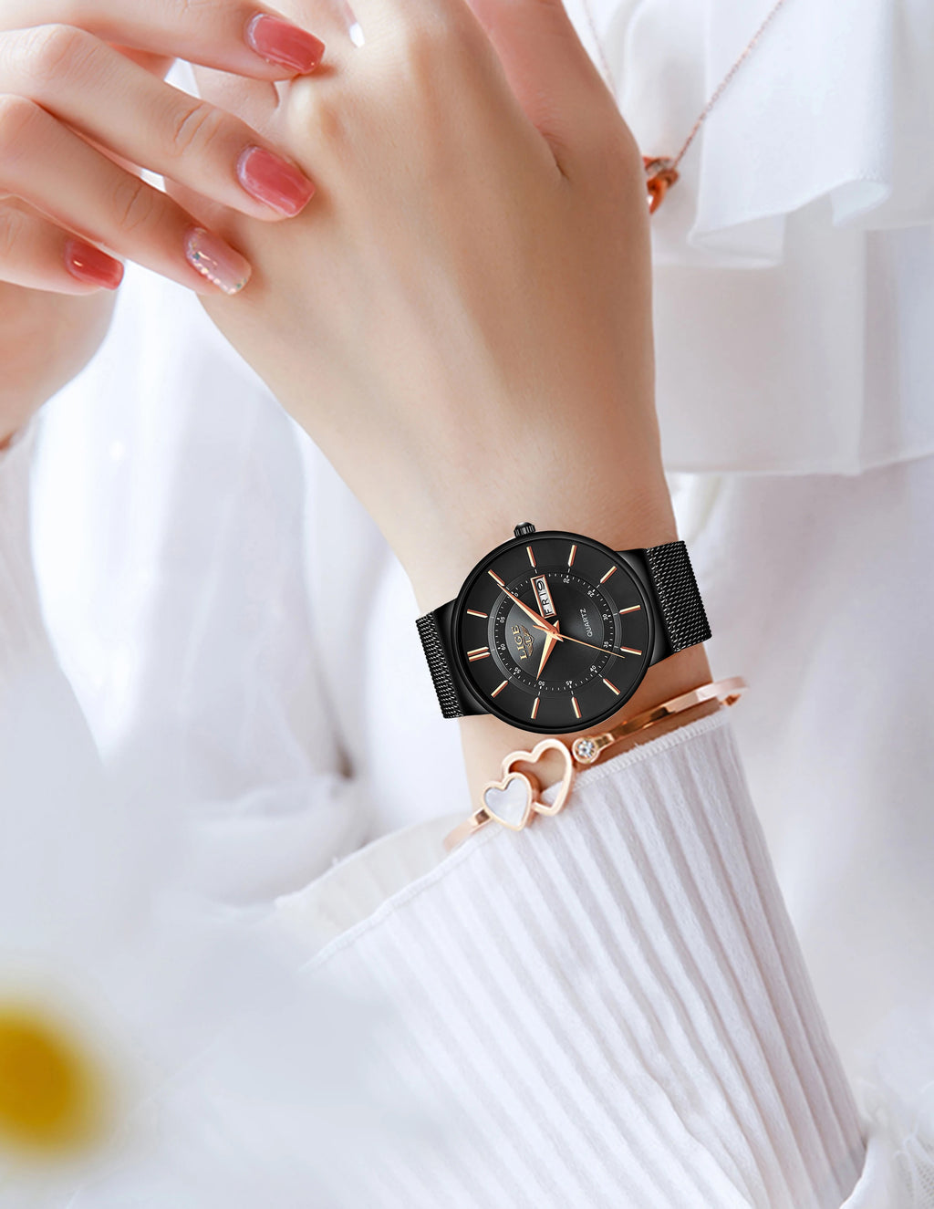 LIGE 2026 Women's Watch Elegant Weekly Calendar Quartz Waterproof Watch for Women Luxury Women Watches Fashion Reloj de Mujer