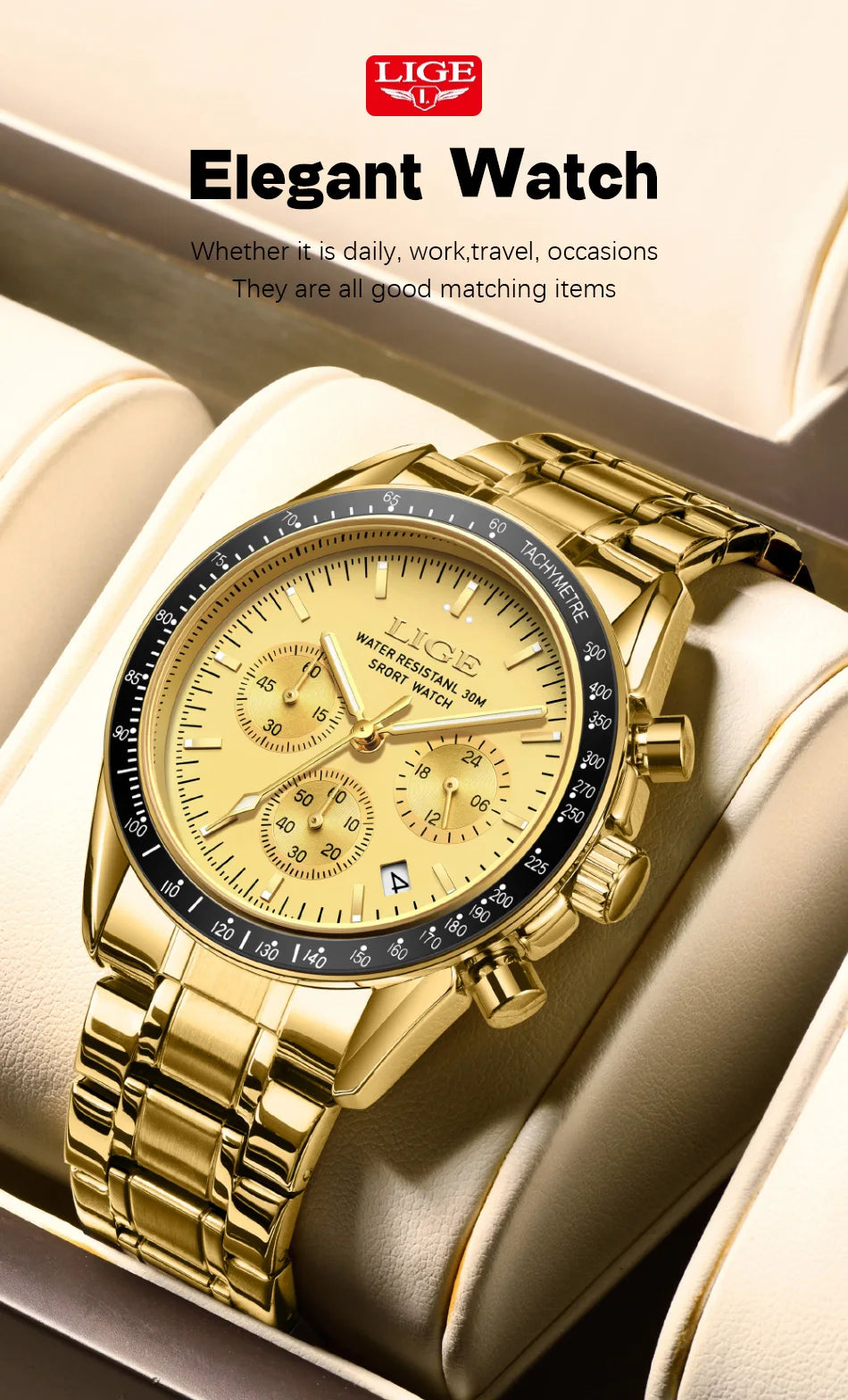 LIGE Fashion Mens Watches Top Brand Luxury Business Watch For Men Full Steel Waterproof Quartz Chronograph Relogios Masculino