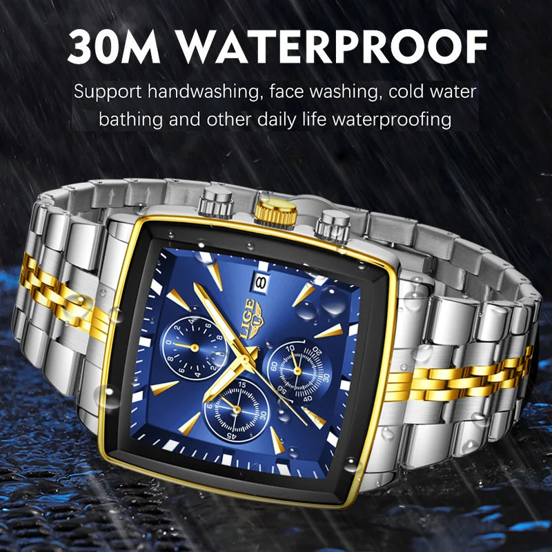 LIGE 2026 Top Brand Luxury Watches For Men Fashion Casual Quartz Wristwatches Waterproof Luminous Steel Mens Watch Couple Reloj