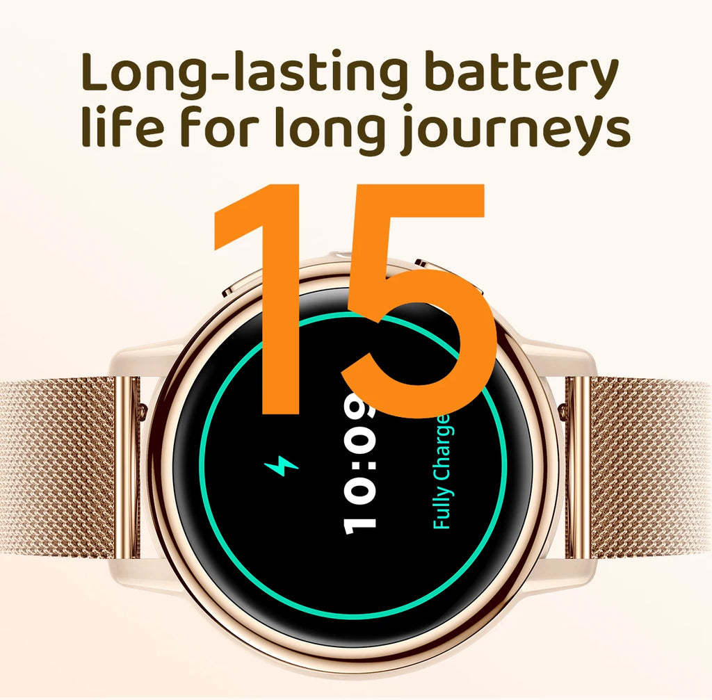 LIGE New Lady Fashion Smart Watch 1.26" HD Heart Rate Women's Health Bluetooth Voice Call Waterproof Flashlight Smartwatch