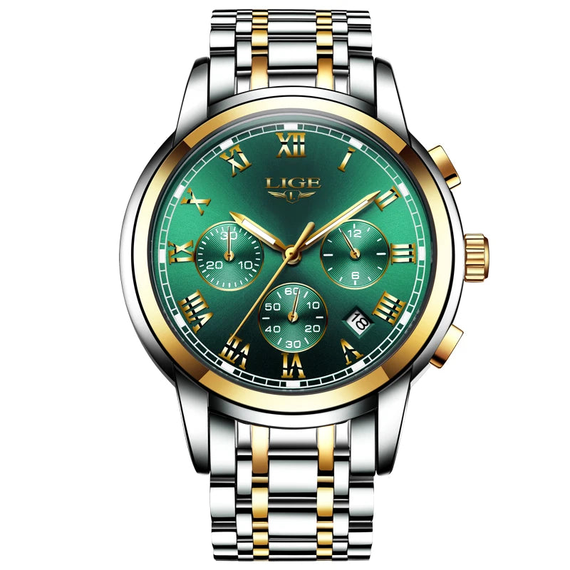 2024 LIGE Fashion Mens Watches Top Brand Luxury Quartz Wrist Watch for Men  Waterproof Sport Chronograph Watch Relogio Masculino