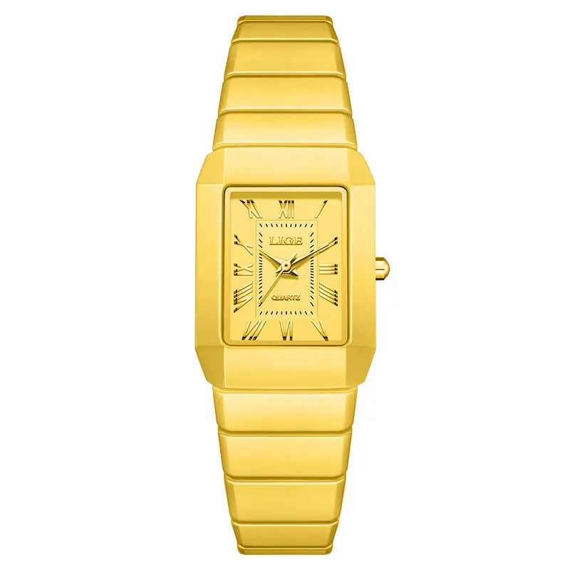 LIGE Women's Watch Ceramic Fashion Quartz Wristwatch Elegant Waterproof Vintage Watches Ultra-thin Watch for Women Reloj Hombre