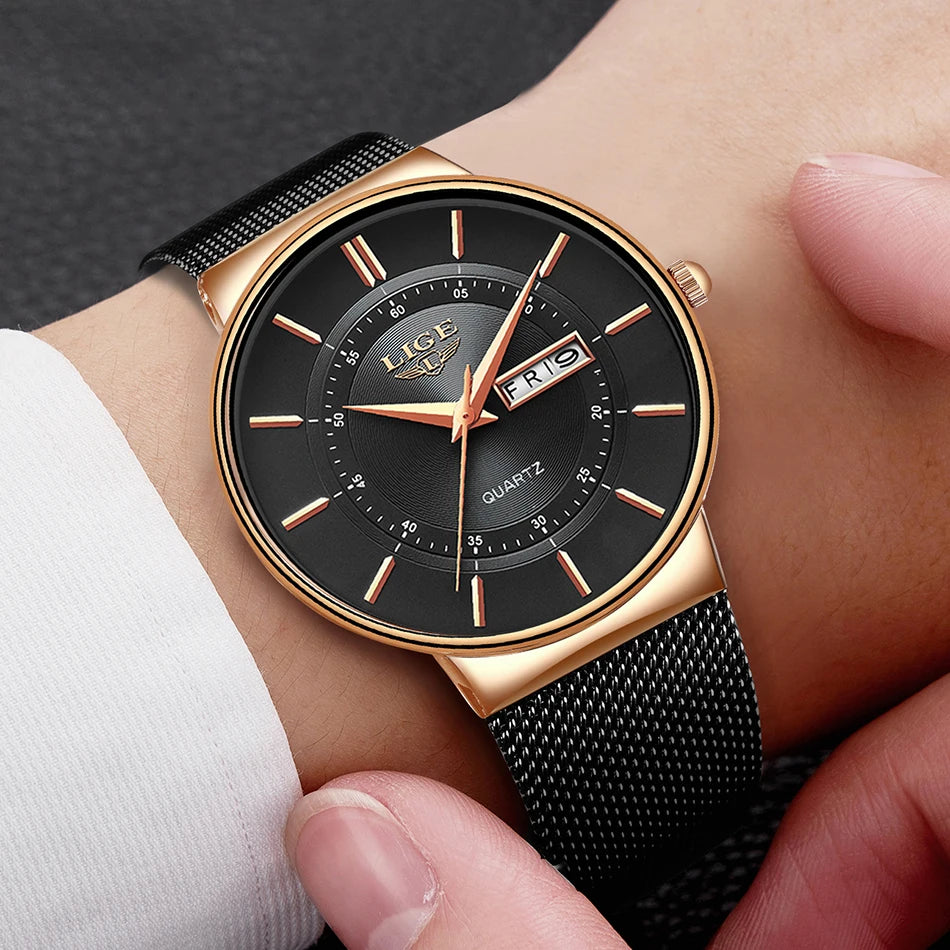 LIGE 2026 Women's Watch Elegant Weekly Calendar Quartz Waterproof Watch for Women Luxury Women Watches Fashion Reloj de Mujer