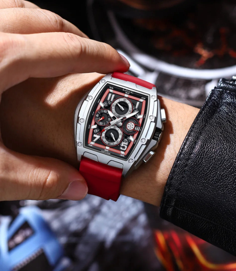 LIGE  Luxury Men‘s Watches Business Waterproof Male Clock Luminous Silicone Band Date Square Quartz Man Watches Reloj Hombre