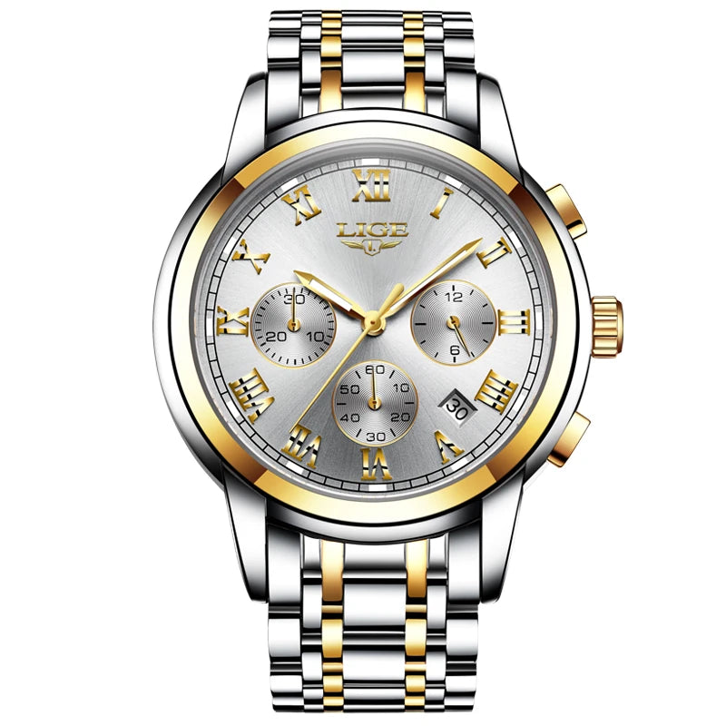 2024 LIGE Fashion Mens Watches Top Brand Luxury Quartz Wrist Watch for Men  Waterproof Sport Chronograph Watch Relogio Masculino