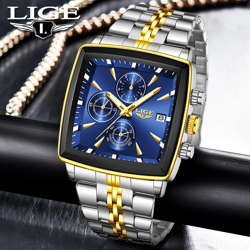 LIGE 2026 Top Brand Luxury Watches For Men Fashion Casual Quartz Wristwatches Waterproof Luminous Steel Mens Watch Couple Reloj