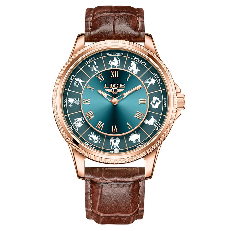 LIGE 2026 Fashion Watches For Man Luxury Creative 30M Waterproof Luminous Constellation Quartz Watch Wristwatches Reloj Hombre