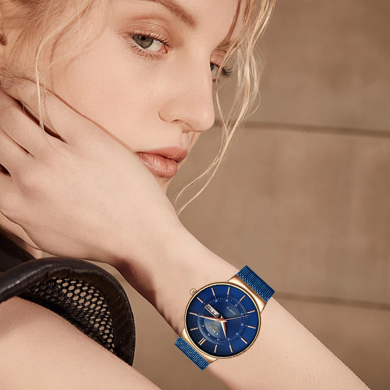 LIGE 2026 Women's Watch Elegant Weekly Calendar Quartz Waterproof Watch for Women Luxury Women Watches Fashion Reloj de Mujer