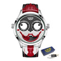LIGE Creative Watches For Men Clown Fashion Quartz Wristwatches Waterproof Leather Strap Mens Watch Cool Joker Reloj Hombre