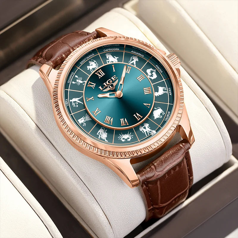 LIGE 2026 Fashion Watches For Man Luxury Creative 30M Waterproof Luminous Constellation Quartz Watch Wristwatches Reloj Hombre