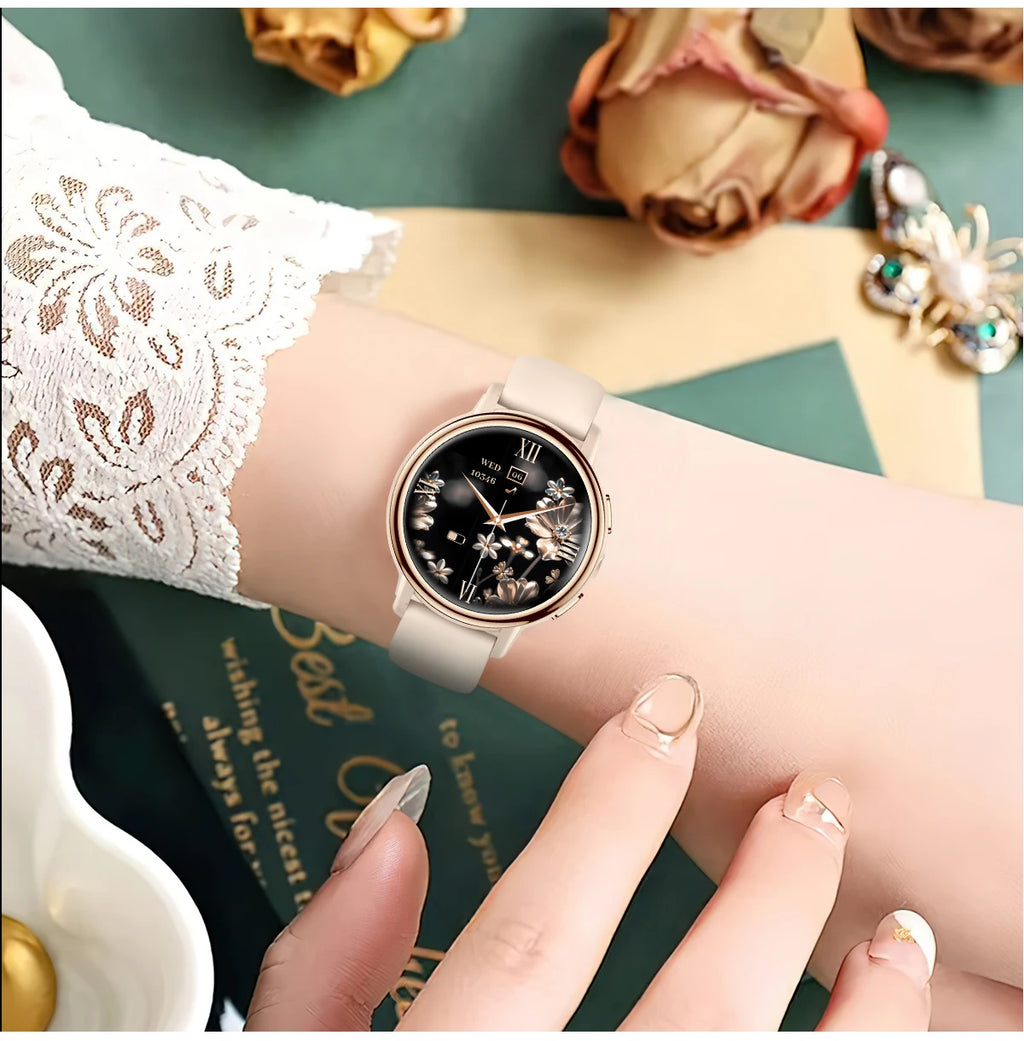 LIGE New Lady Fashion Smart Watch 1.26" HD Heart Rate Women's Health Bluetooth Voice Call Waterproof Flashlight Smartwatch