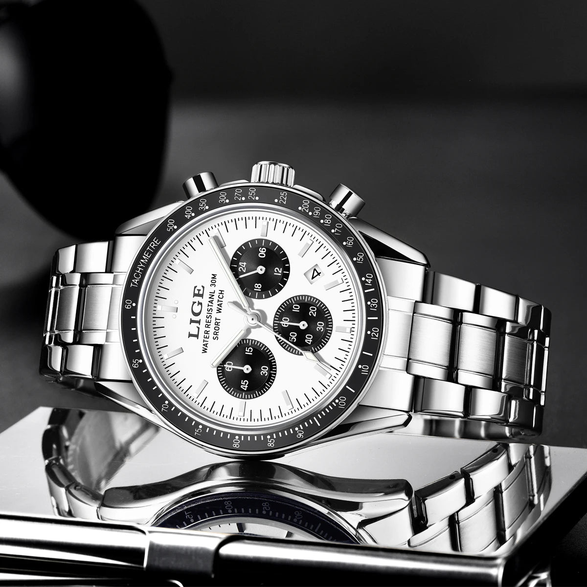 LIGE New Top Luxury Men Business Watches Fashion Large Dial Calendar Quartz Watch Reloj Hombre reloj hombre