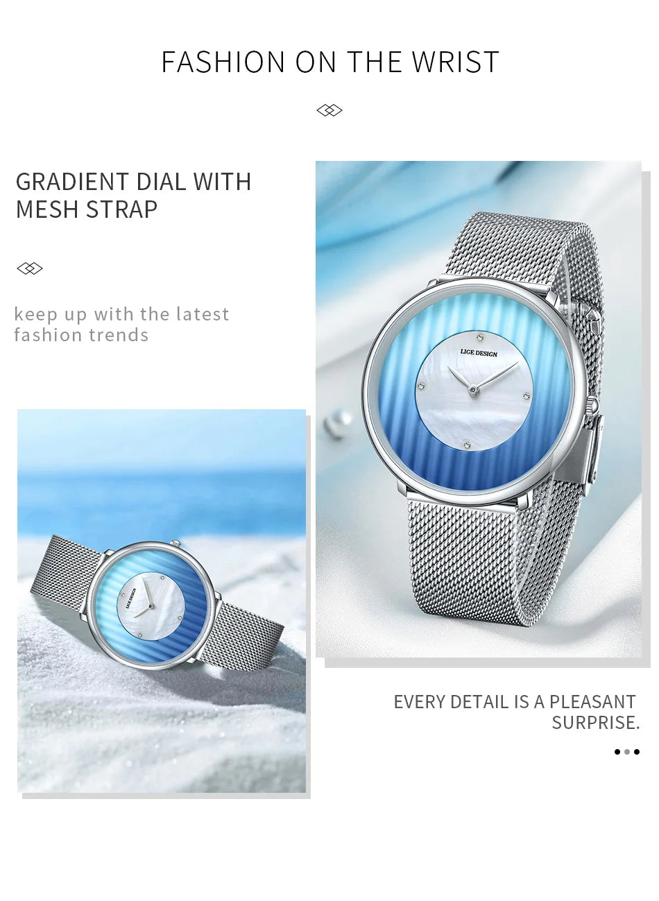 LIGE Brand Luxury Silver Watch Women Small Dial Mesh Band Ladies Watch Fashion Elegent Quartz Wristwatch Gift relogio feminino