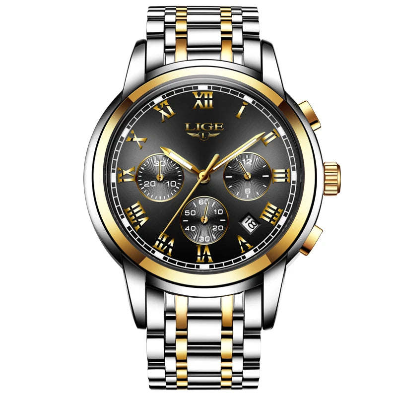 2024 LIGE Fashion Mens Watches Top Brand Luxury Quartz Wrist Watch for Men  Waterproof Sport Chronograph Watch Relogio Masculino