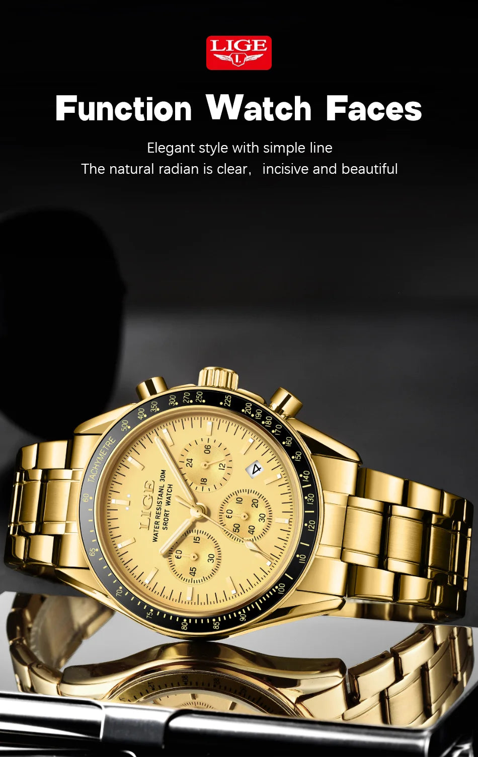 LIGE Fashion Mens Watches Top Brand Luxury Business Watch For Men Full Steel Waterproof Quartz Chronograph Relogios Masculino