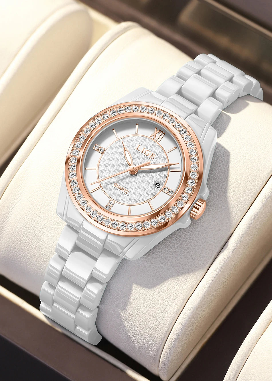 LIGE New Ceramic Watch Women Top Brand Luxury Creative Waterproof Watches For Women Fashion Elegant Luminous Ladies Quartz Watch