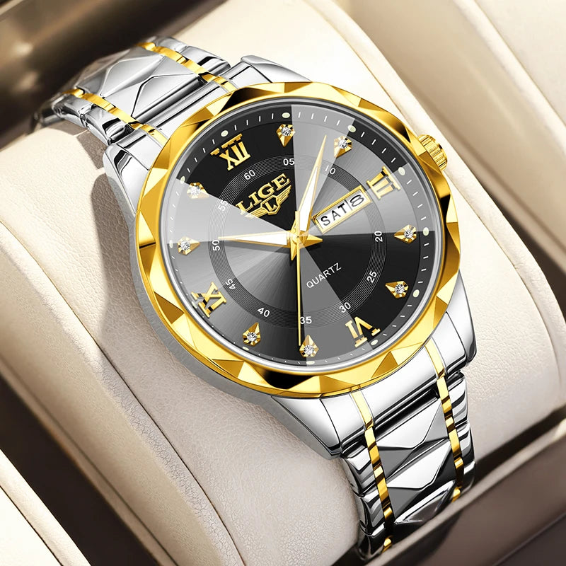 New Original LIGE Ladies Luminous Watches Simple Elegant Round Quartz Wrist Watch For Women Sport Waterproof Diamond Watch Women