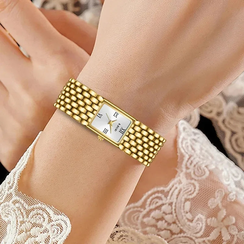 LIGE Watch Women Fashion Casual Luxury Womens Waterproof Square Dial Steel Belt Quartz Wrist Watches Christmas Gifts Reloj Mujer