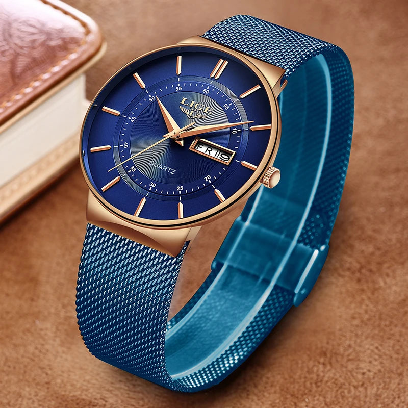 LIGE 2026 Women's Watch Elegant Weekly Calendar Quartz Waterproof Watch for Women Luxury Women Watches Fashion Reloj de Mujer