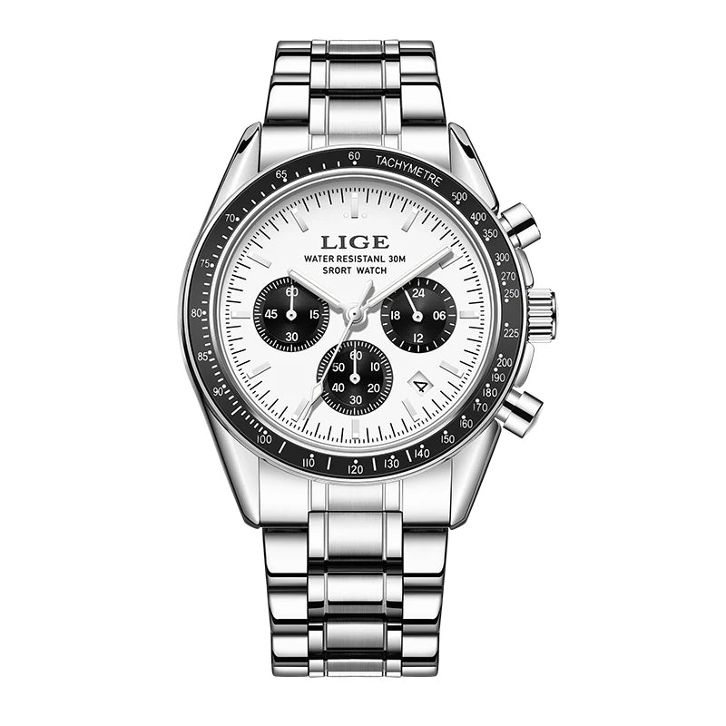 LIGE Men Watches Luminous Calendar Business Quartz Watch Mens Top Brand Luxury Sport Waterproof Stainless Steel Man Wristwatches