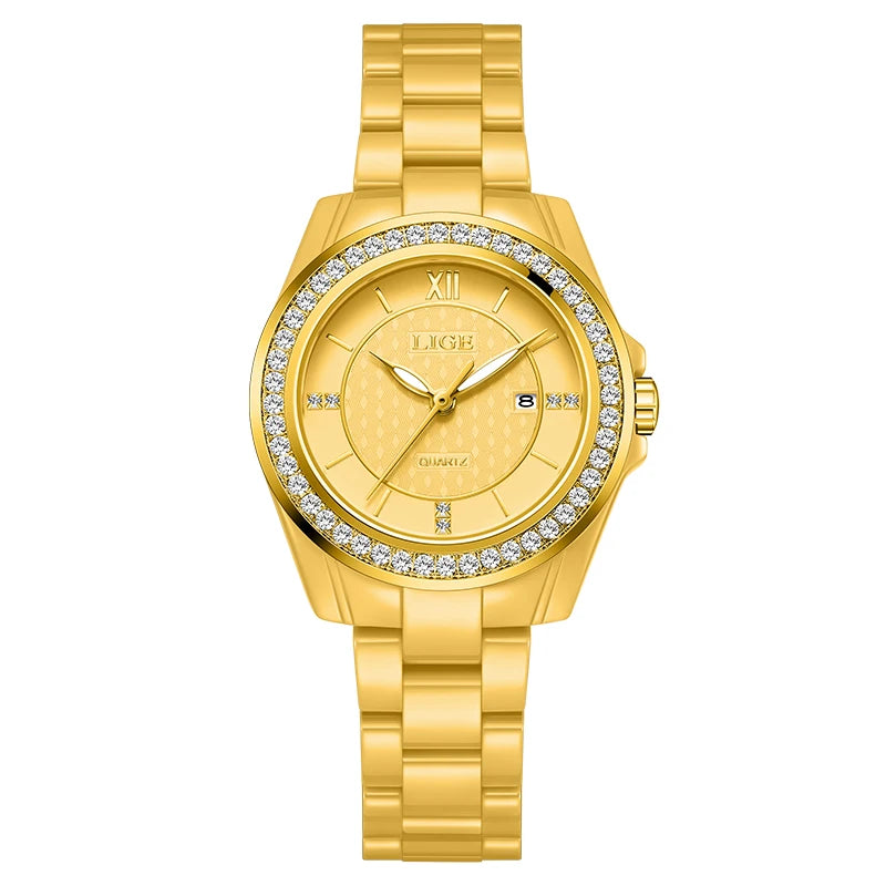 LIGE New Ceramic Watch Women Top Brand Luxury Creative Waterproof Watches For Women Fashion Elegant Luminous Ladies Quartz Watch