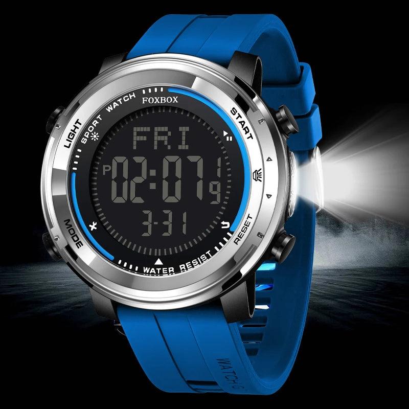 LIGE Digital Watches for Men Flashlight Outdoor Sport Electronic Watches LED Luminous Waterproof Man Watch Chronograph Clock