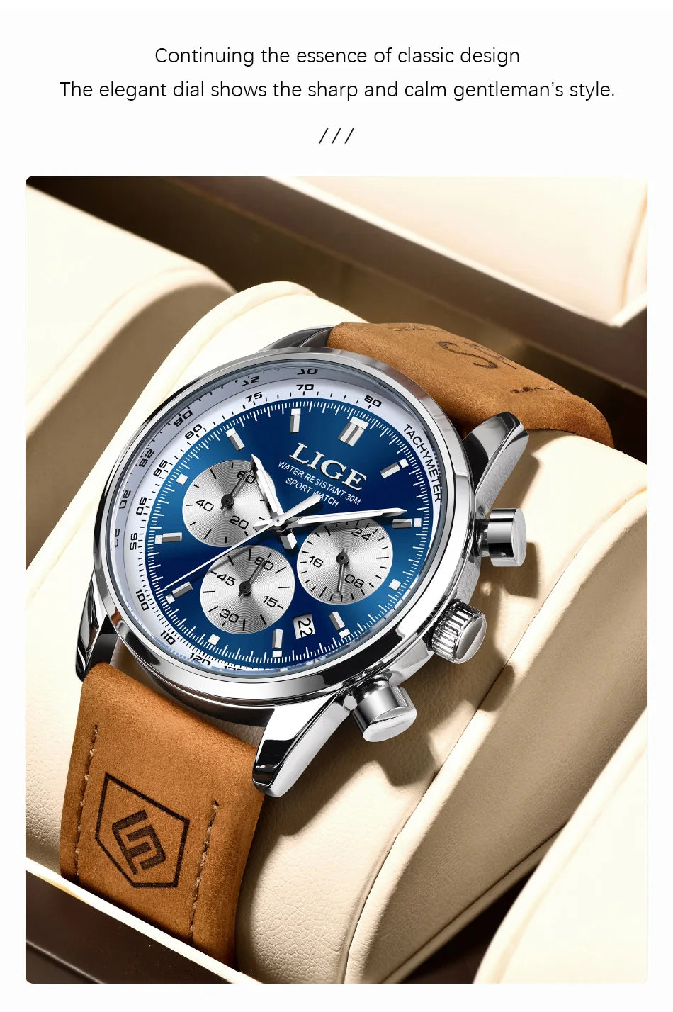 LIGE  Fashion Military Watches for Men Luxury Original Sports Chronograph Watch Waterproof Quartz Clock Digital WristWatch