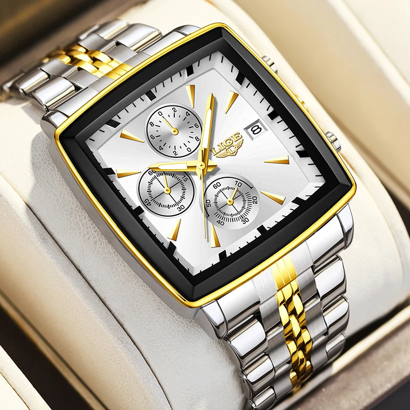 LIGE 2026 Top Brand Luxury Watches For Men Fashion Casual Quartz Wristwatches Waterproof Luminous Steel Mens Watch Couple Reloj