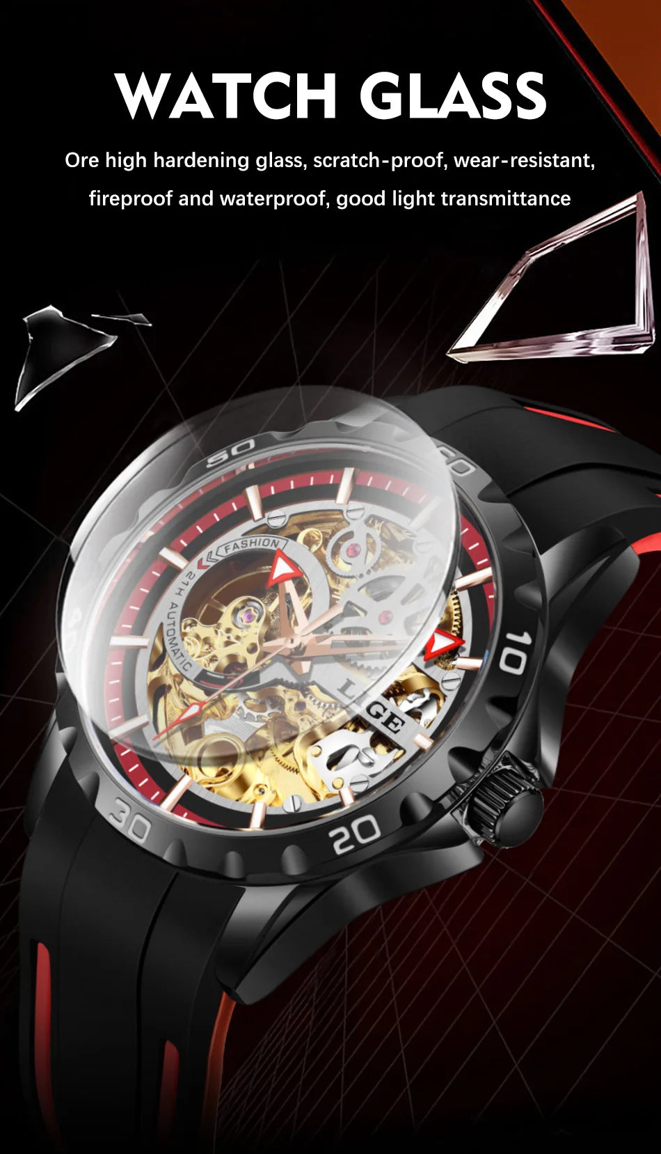 LIGE Men's Luxury Watches Mechanical Watches Chronograph Watch for Men Automatic Original Brand Stainless Steel Tourbillon Clock