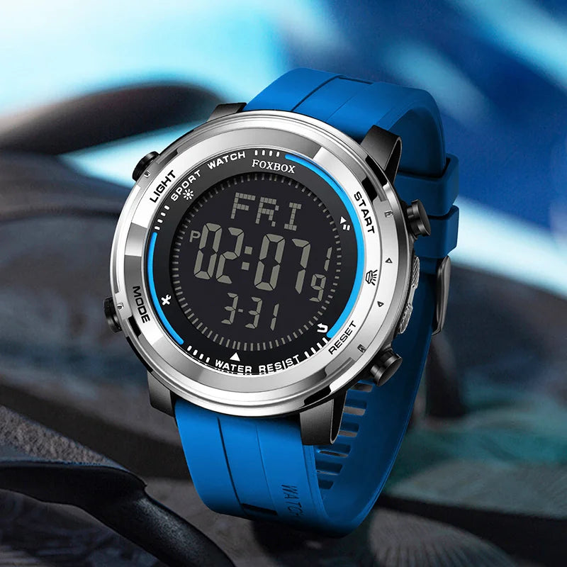 LIGE Digital Watches for Men Flashlight Outdoor Sport Electronic Watches LED Luminous Waterproof Man Watch Chronograph Clock