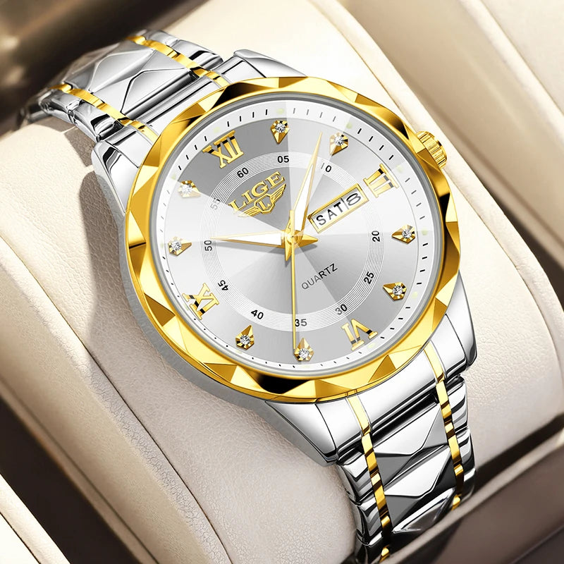 New Original LIGE Ladies Luminous Watches Simple Elegant Round Quartz Wrist Watch For Women Sport Waterproof Diamond Watch Women