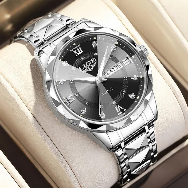 New Original LIGE Ladies Luminous Watches Simple Elegant Round Quartz Wrist Watch For Women Sport Waterproof Diamond Watch Women