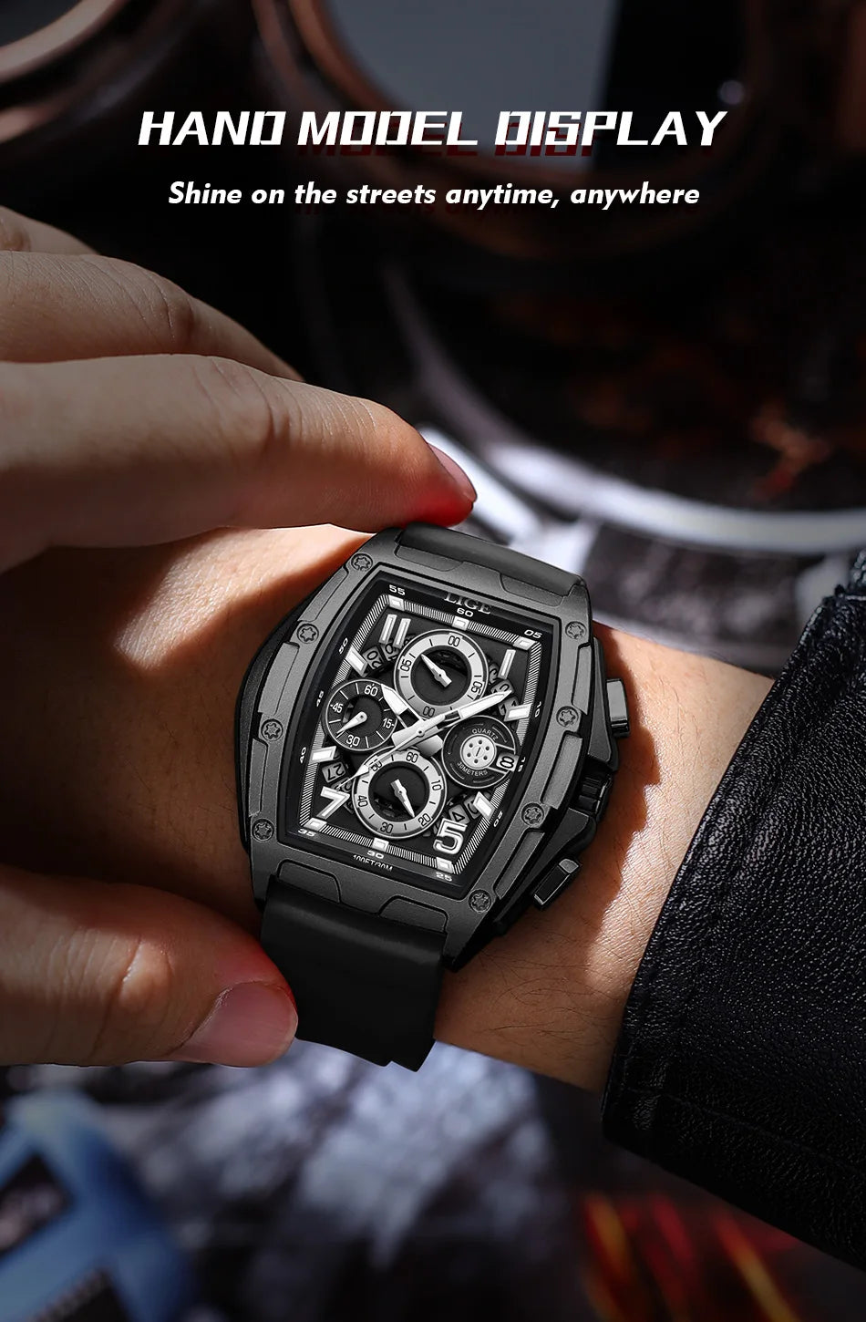 LIGE  Luxury Men‘s Watches Business Waterproof Male Clock Luminous Silicone Band Date Square Quartz Man Watches Reloj Hombre