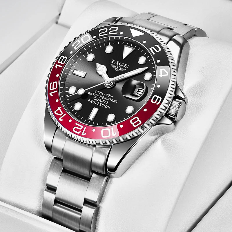 LIGE Watch For Men Top Brand Luxury Fashion Men Watch Casual Business Waterproof Chronograph Quartz Wristwatches Montre Homme