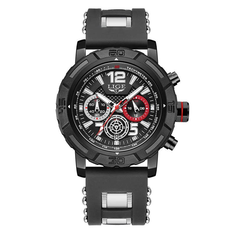 LIGE Fashion Luxury Watch for Men Top Brand Big Dial Waterproof Quartz Men's Watches Stainless Band Calendar Clocks Wristwatches