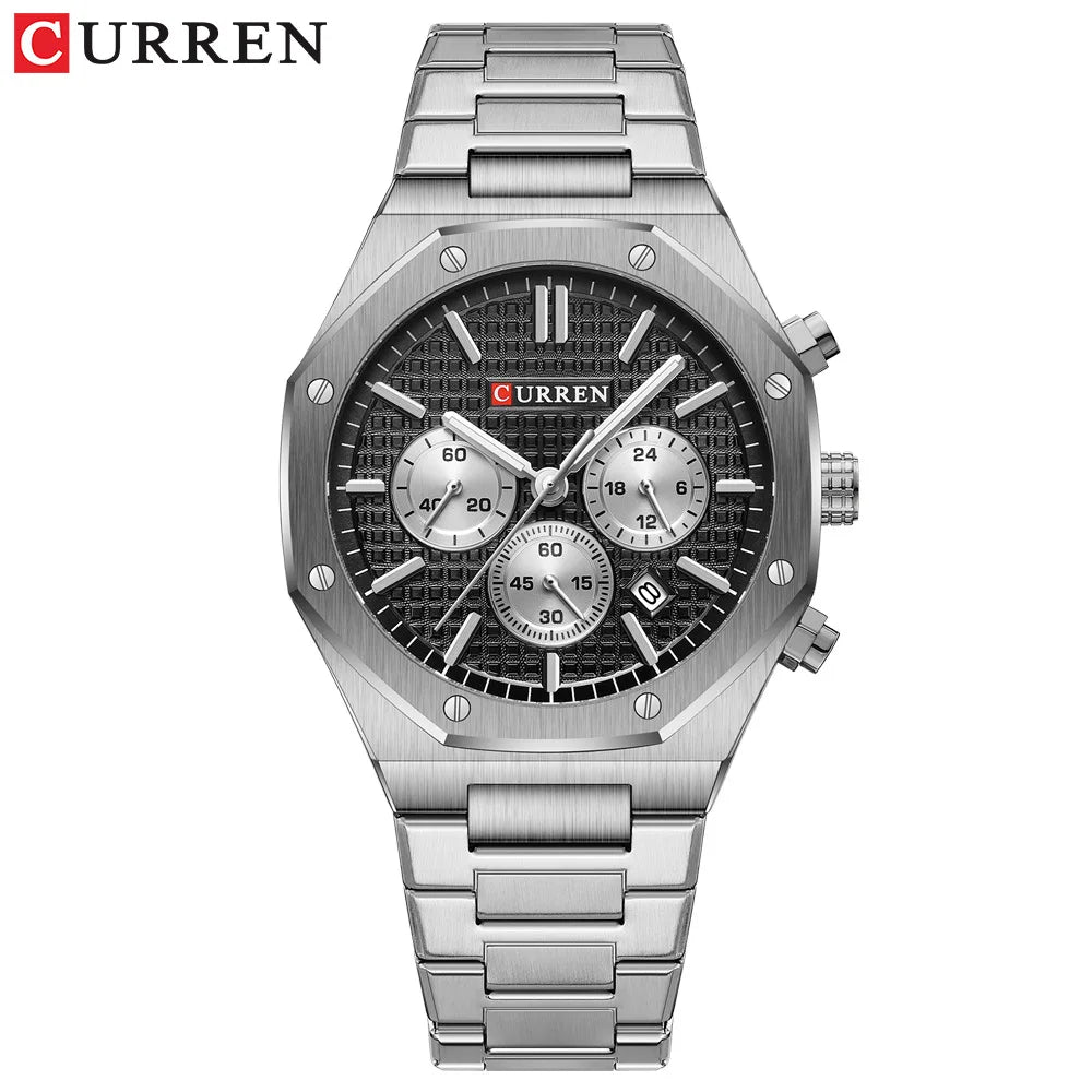 CURREN 8440 Fashion Men's Quartz Watch Multifunction Chronograph Calendar Luminous Wrsitwatch Casual Sports Watches for Man